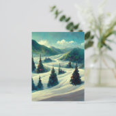 ロゴ・ビジネス・クリスマス・ランドスケープ・ポストカード ポストカード (スタンド正面)