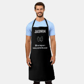 ロゴ ビジネス モダン ミニマル 企業 ブランディング 黒 エプロン (着用した状態)