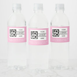 ロゴ ビジネス 法人 企業 ミニマリスト ピンク ペットボトルラベル
