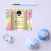 ロゴ ビューティー メイク ネイル 価格リスト ゴールド カラフル チラシ (シングル)