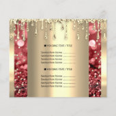 ロゴ ビューティー メイク ネイル 価格リスト ゴールド グリッター チラシ (裏面)