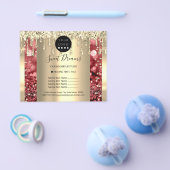 ロゴ ビューティー メイク ネイル 価格リスト ゴールド グリッター チラシ (シングル)