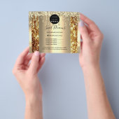 ロゴ ビューティー メイク ネイル 価格リスト ゴールド スパーク チラシ (手)