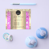 ロゴ ビューティー メイク ネイル 価格リスト ゴールド ピンキー チラシ (シングル)