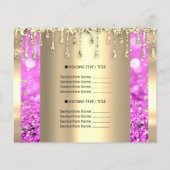 ロゴ ビューティー メイク ネイル 価格リスト ゴールド ピンク チラシ (裏面)