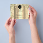 ロゴ ビューティー メイク ネイル 価格リスト ゴールド ラグジュアリー チラシ (手)