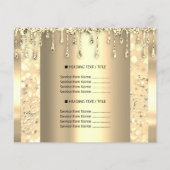 ロゴ ビューティー メイク ネイル 価格リスト ゴールド ラグジュアリー チラシ (裏面)