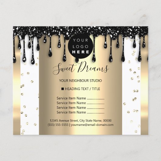 ロゴ ビューティー メイク ネイル 価格リスト ドリップス ラックス チラシ (正面)