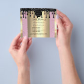 ロゴ ビューティー メイク ネイル 価格リスト ドリップ ピンク チラシ (手)