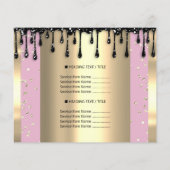 ロゴ ビューティー メイク ネイル 価格リスト ドリップ ピンク チラシ (裏面)