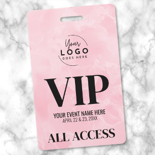 ロゴ ピンク オールアクセスパス VIP イベント バッジ