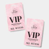 ロゴ ピンク オールアクセスパス VIP イベント バッジ (正面＆裏面)