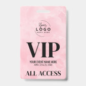 ロゴ ピンク オールアクセスパス VIP イベント バッジ (裏面)