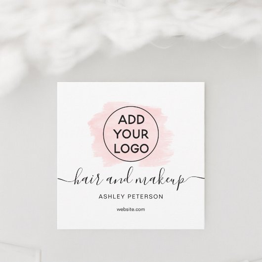 ロゴ ピンク ブラシストローク タイポグラフィー ヘア メイク 招待状