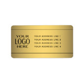 ロゴ |フェイク金ゴールドとブラック差出人住所 ラベル (正面)
