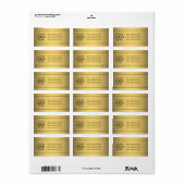 ロゴ |フェイク金ゴールドとブラック差出人住所 ラベル (フルシート)