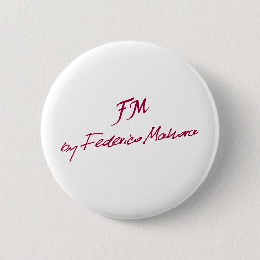 ロゴ[フェデリコMAHORA著FM] 缶バッジ (正面)