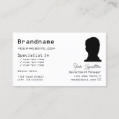 ロゴ&フォトシック付き白黒チェスボード 名刺 (裏面)