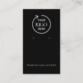 ロゴ | ブラックジュエリーイヤリング表示カード 名刺 (裏面)