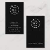 ロゴ | ブラックジュエリーイヤリング表示カード 名刺 (正面/裏面)