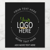 ロゴ ブラック オリジナル ワインレベル 自作スモールビジネス ワインラベル (シングルラベル)