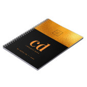 ロゴ ブラック ゴールド モノグラムイニシャル ビジネス ラグジュアリー ノートブック (左側)