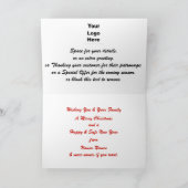 ロゴ&プロモビジネスメリークリスマスグリーティング シーズンカード (内部)