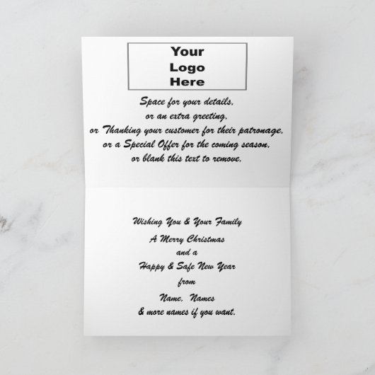 ロゴ&プロモビジネスメリークリスマス挨拶 シーズンカード (内部)