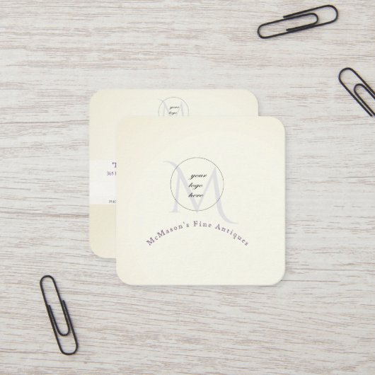 ロゴ:ホワイトスクエア名刺 スクエア名刺 (正面/裏面インサイチュ)