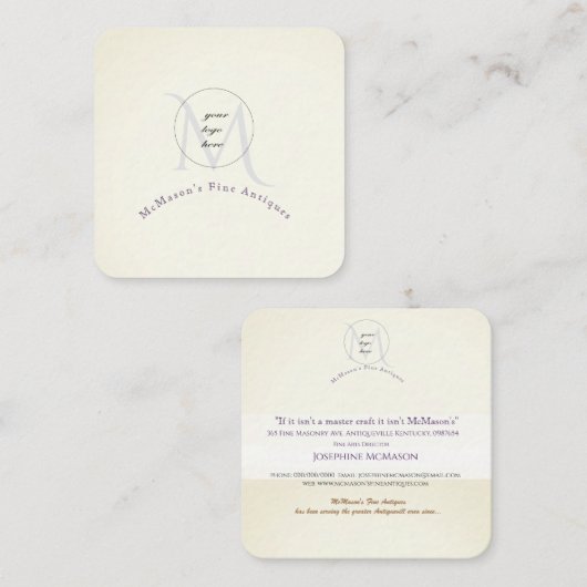 ロゴ：ホワイトスクエア名刺 スクエア名刺 (正面/裏面)