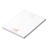 ロゴ ホワイト ゴールド モノグラム ビジネス カンパニー ノートパッド (回転)