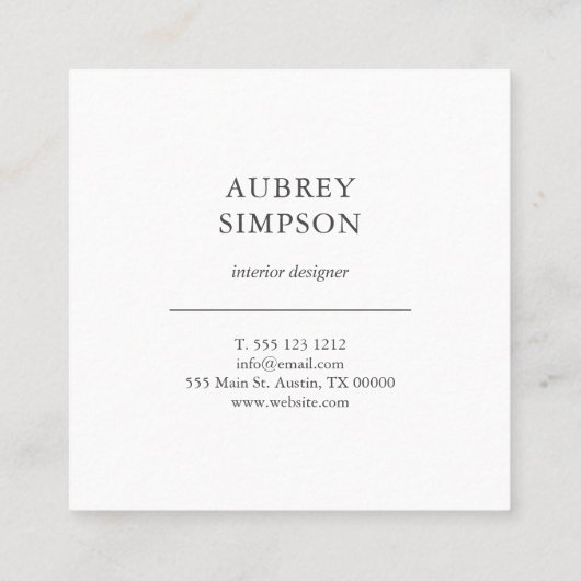 ロゴ・ボタニカル・グリーン・ユーカリ・スクエア スクエア名刺 (裏面)