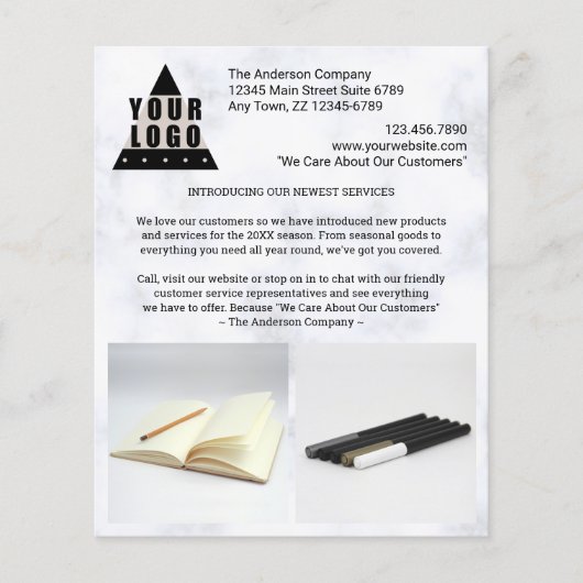 ロゴ マーブル おしゃれ 2 フォト オリジナル作成 チラシ (正面)