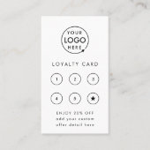 ロゴ |ミニマルモダンリストビジネスパンチ ロイヤリティカード (正面)