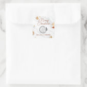 ロゴ・メリークリスマスモダン休暇企業の スクエアシール (バッグ)