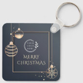 ロゴ・メリークリスマス企業の休暇モダン キーホルダー (裏面)