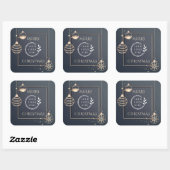 ロゴ・メリークリスマス企業の休暇モダン スクエアシール (シート)