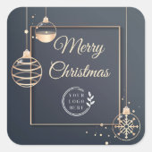 ロゴ・メリークリスマス企業の休暇モダン スクエアシール (正面)