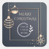 ロゴ・メリークリスマス企業の休暇モダン スクエアシール (正面)