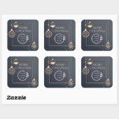 ロゴ・メリークリスマス企業の休暇モダン スクエアシール (シート)