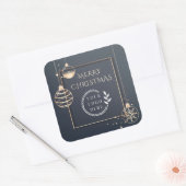 ロゴ・メリークリスマス企業の休暇モダン スクエアシール (封筒)