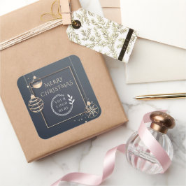 ロゴ・メリークリスマス企業の休暇モダン スクエアシール