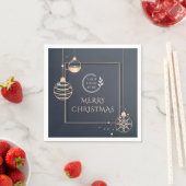 ロゴ・メリークリスマス企業の休暇モダン スタンダードカクテルナプキン (インサイチュ)