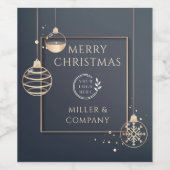 ロゴ メリークリスマス ホリデー コーポレート モダン ワインラベル (シングルラベル)