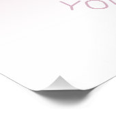 ロゴ |モダンほこりっぽいピンク&白グラデーション色 ポスター (コーナー)