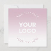 ロゴ |モダンほこりっぽいピンク&白グラデーション色 招待状 (正面)