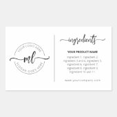 ロゴ モノグラム 原材料ラベルを追加 製品ラベル 長方形シール (正面)