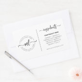 ロゴ モノグラム 原材料ラベルを追加 製品ラベル 長方形シール (封筒)