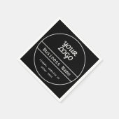 ロゴ | ユニークな編集可能なビジネスデザイン スタンダードカクテルナプキン (角)