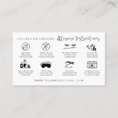 ロゴ・ラッシュ・アフターケアの説明書カードの追加 名刺 (裏面)